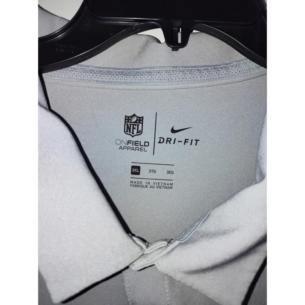 Nike New England Patriots NFL On-Field Dri-FIT Polo Shirt Mens 3XL Grey - Picture 3 of 5